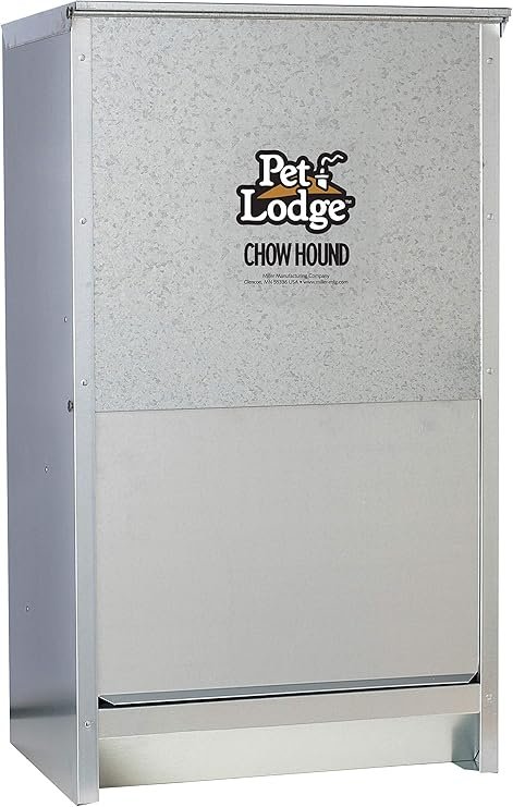 Pet Lodge Galvanized Steel Automatic Dog Feeder – 25 lb / 50 lb