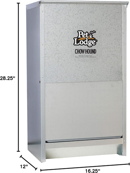 Pet Lodge Galvanized Steel Automatic Dog Feeder – 25 lb / 50 lb