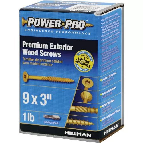 9 x 3" Power Pro™ Outdoor Wood Screw - Star Drive - Ceramic Coated - 1 lb. Box - QC Supply - 