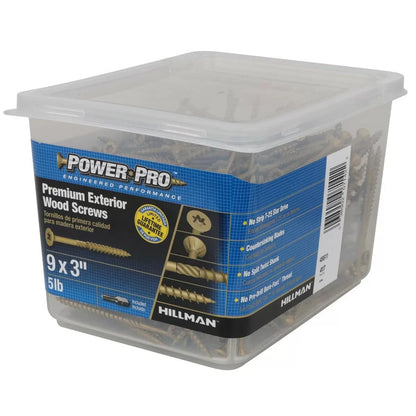 9 x 3 Power Pro™ Outdoor Wood Screw - Star Drive - Ceramic Coated - QC Supply - 