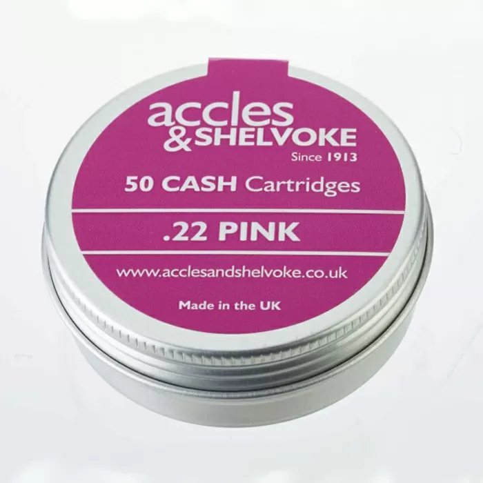 Accles & Shelvoke CASH® .22 Caliber Pink 1.25 Grain Cartridges - 50/Tin - QC Supply - 
