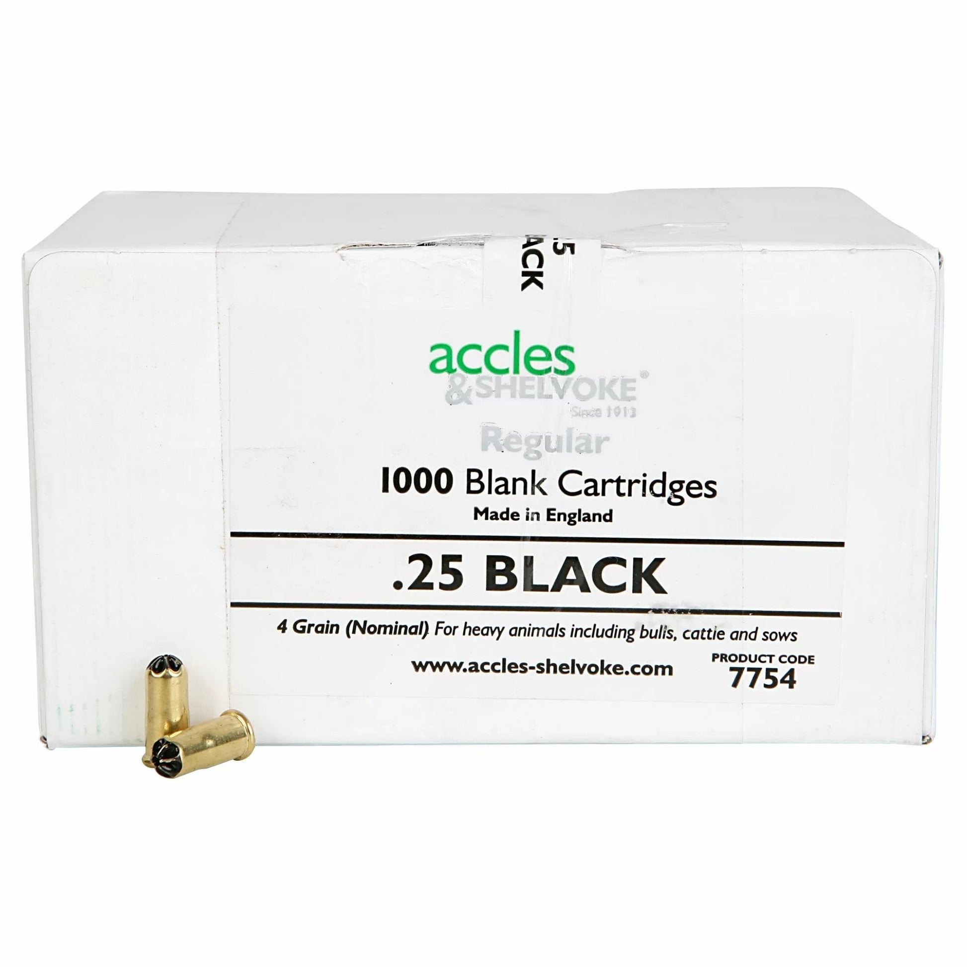 Accles & Shelvoke CASH® .25 Caliber Black 4 Grain Cartridges - 1,000/Box - QC Supply - 