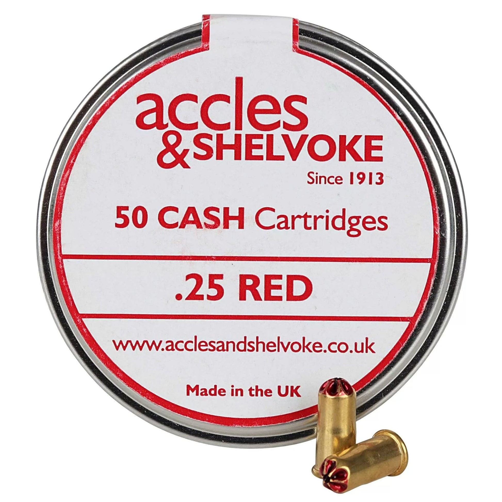 Accles & Shelvoke CASH® .25 Caliber Red 6 Grain Cartridges - 50/Tin - QC Supply - 