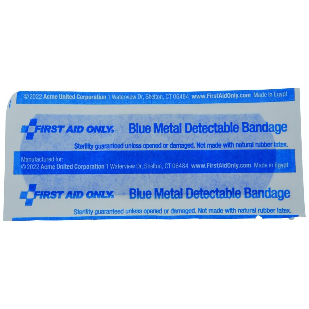 Acme® Metal Detectable Blue Plastic Bandages – 1" x 3" - QC Supply - 