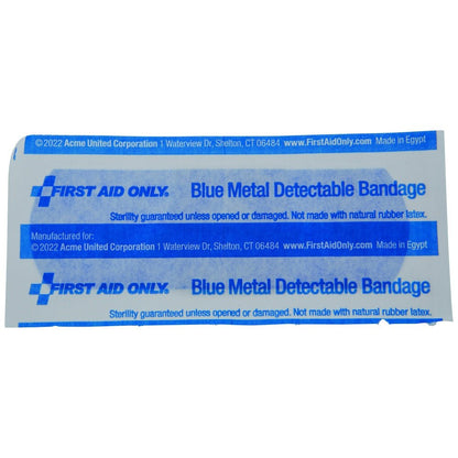 Acme® Metal Detectable Blue Plastic Bandages – 1" x 3" - QC Supply - 