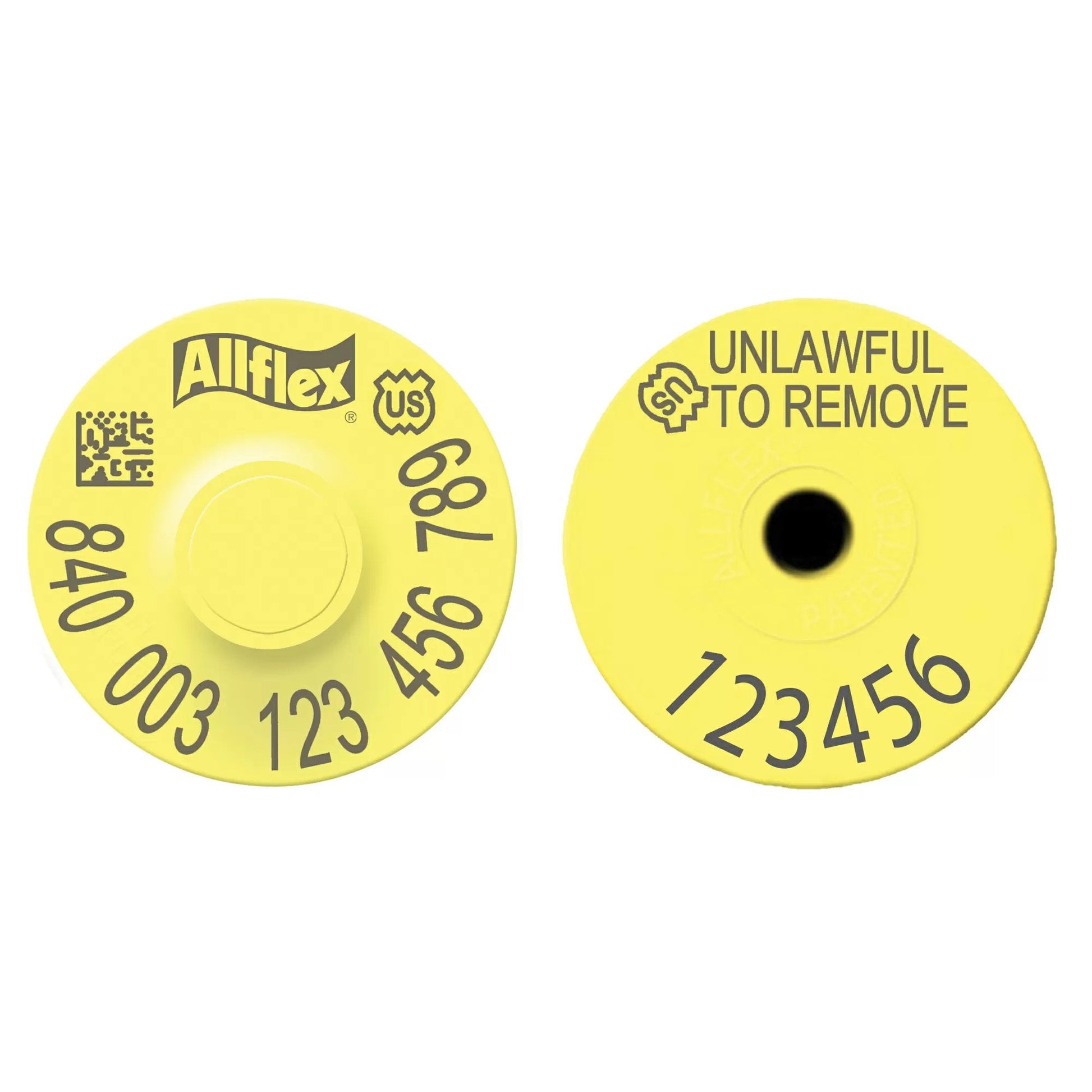 Allflex® 840 Global Small Round Swine Premise ID Printed Ear Tags - QC Supply - 