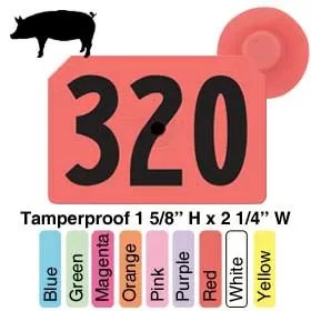 Allflex® Integra™ Tamperproof™ Hog Male Numbered Ear Tags - 25/Bag - QC Supply - 