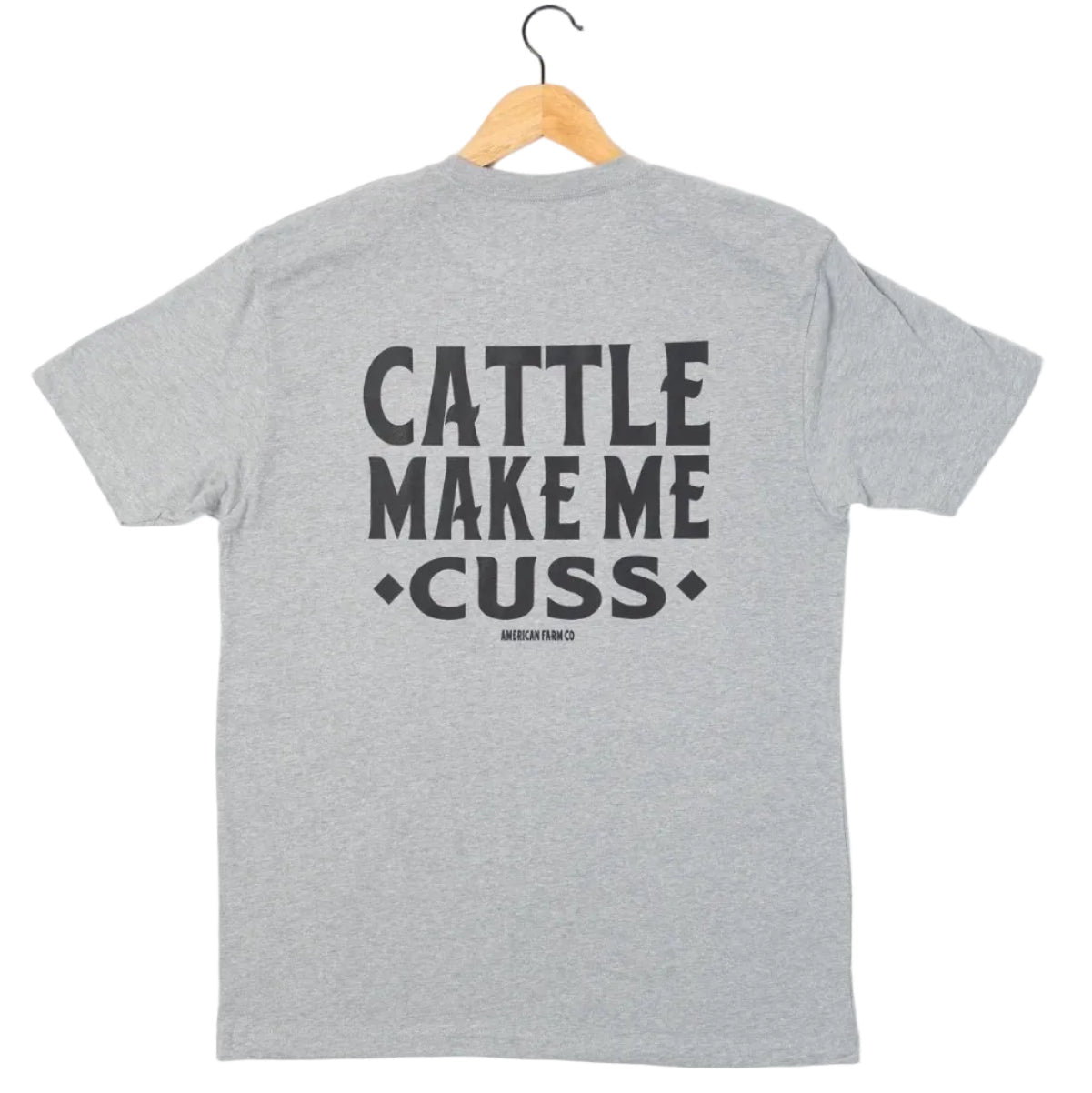American Farm Co. Cattle Make Me Cuss Gray T-Shirt - QC Supply - 