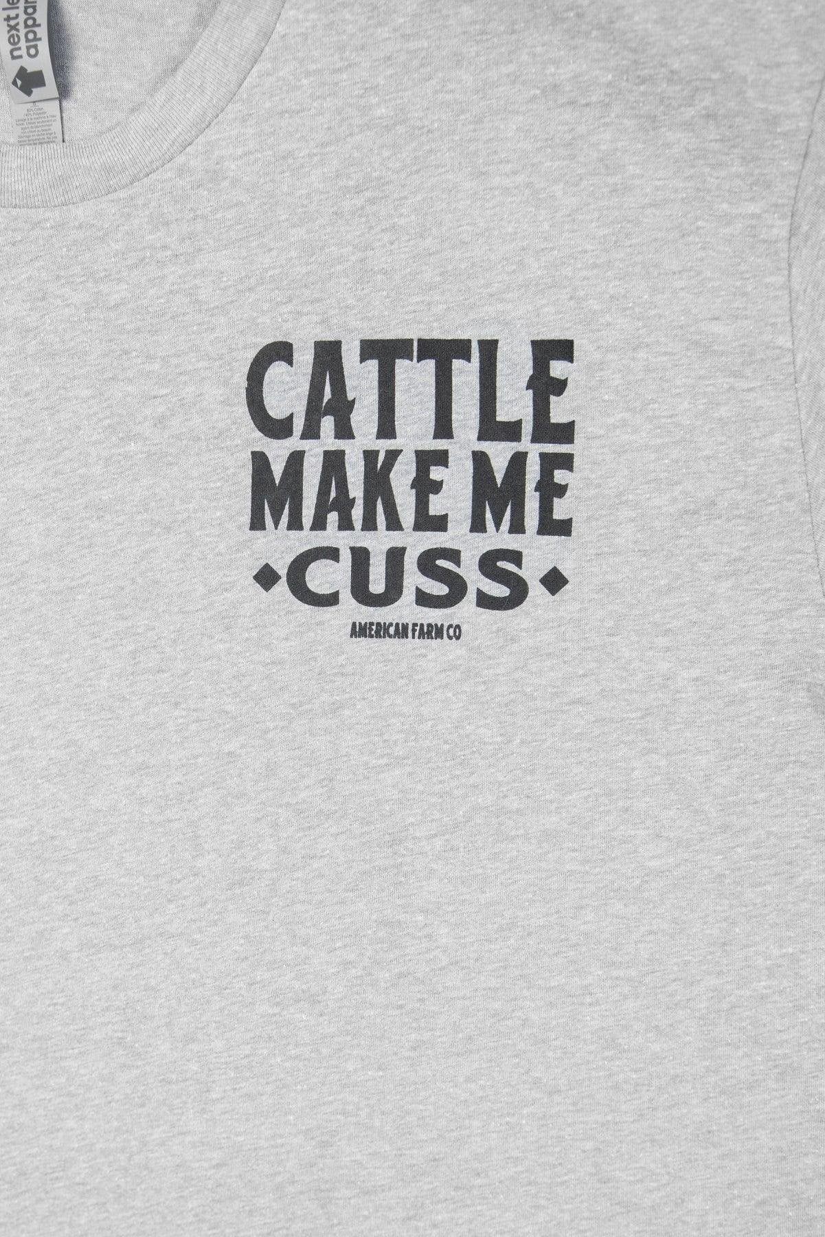 American Farm Co. Cattle Make Me Cuss Gray T-Shirt - QC Supply - 