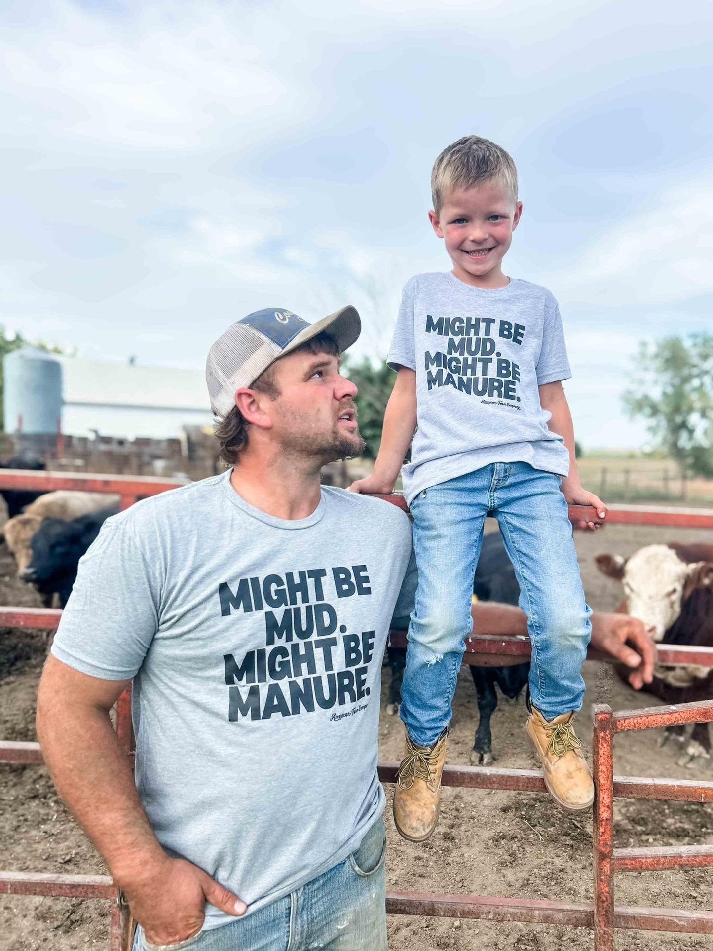 American Farm Co. Mud or Manure Gray Essentials T-Shirt - QC Supply - 