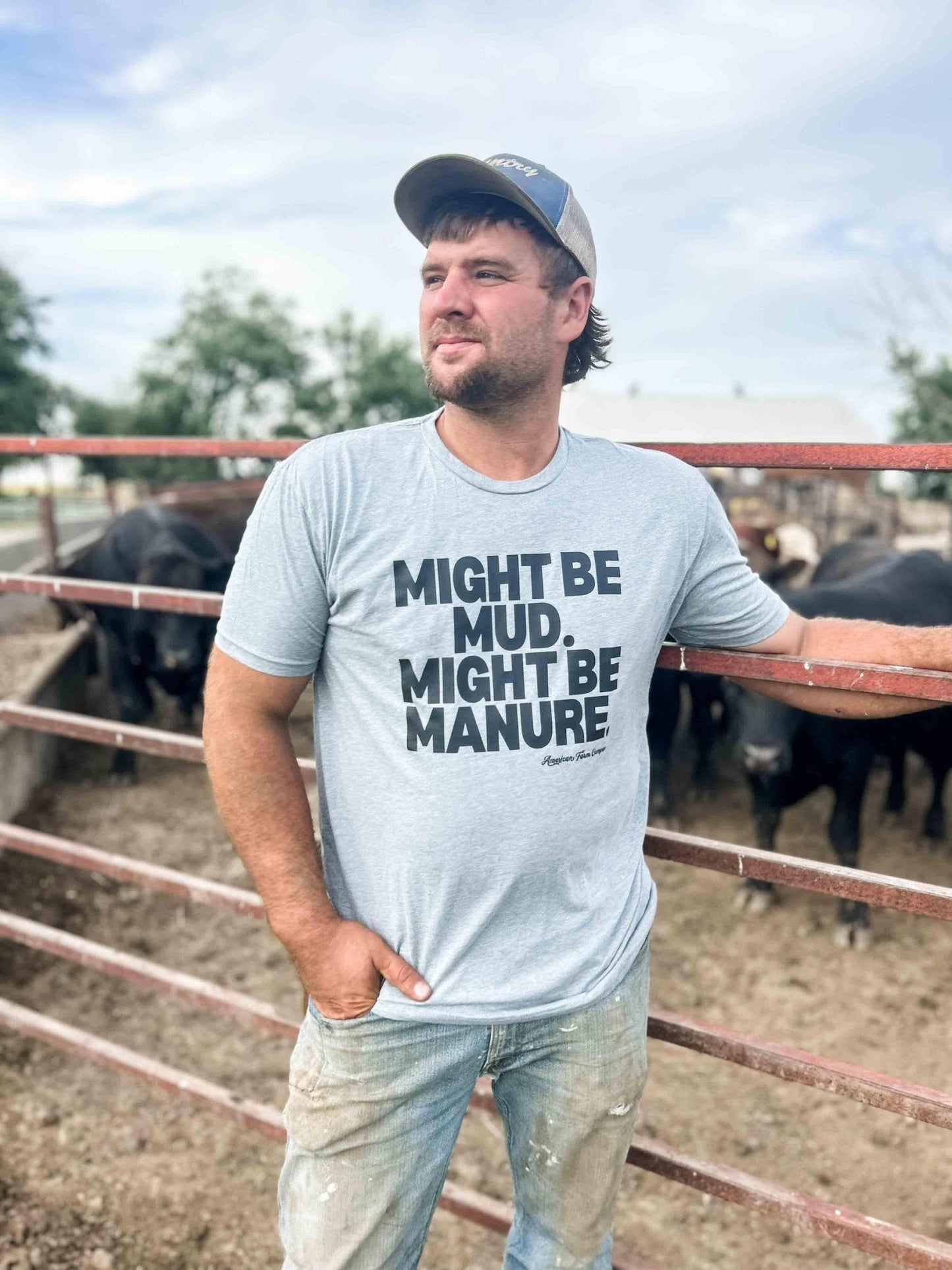 American Farm Co. Mud or Manure Gray Essentials T-Shirt - QC Supply - 