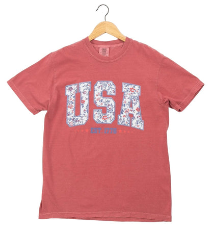 American Farm Co. Patriotic Floral USA T-Shirt - QC Supply - 