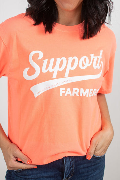 American Farm Co. Support Farmers Banner Orange T-Shirt - QC Supply - 