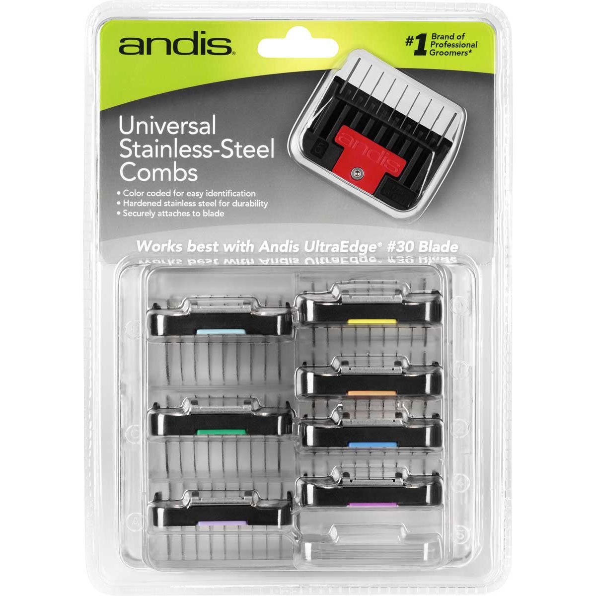 Andis Steel Clip - On Combs - QC Supply - 