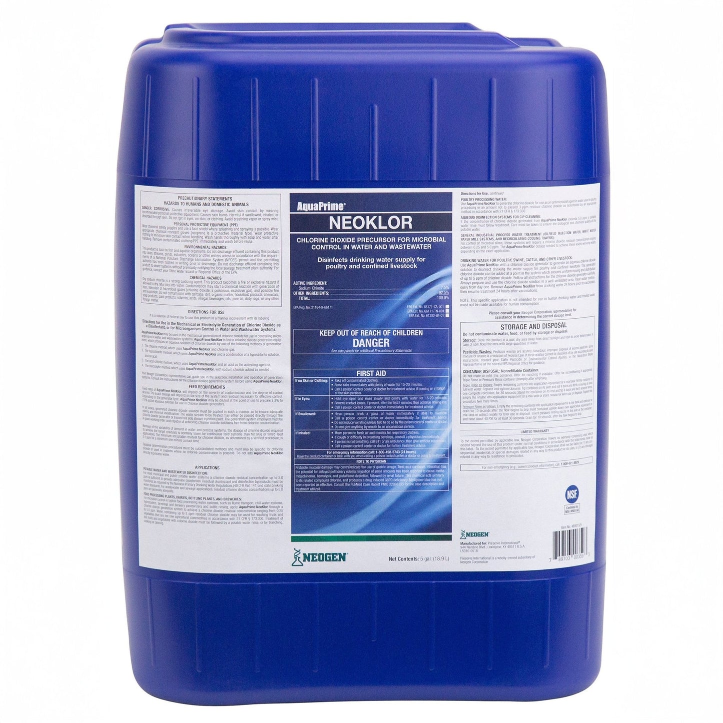AquaPrime® NeoKlor – 5 Gal - QC Supply - 