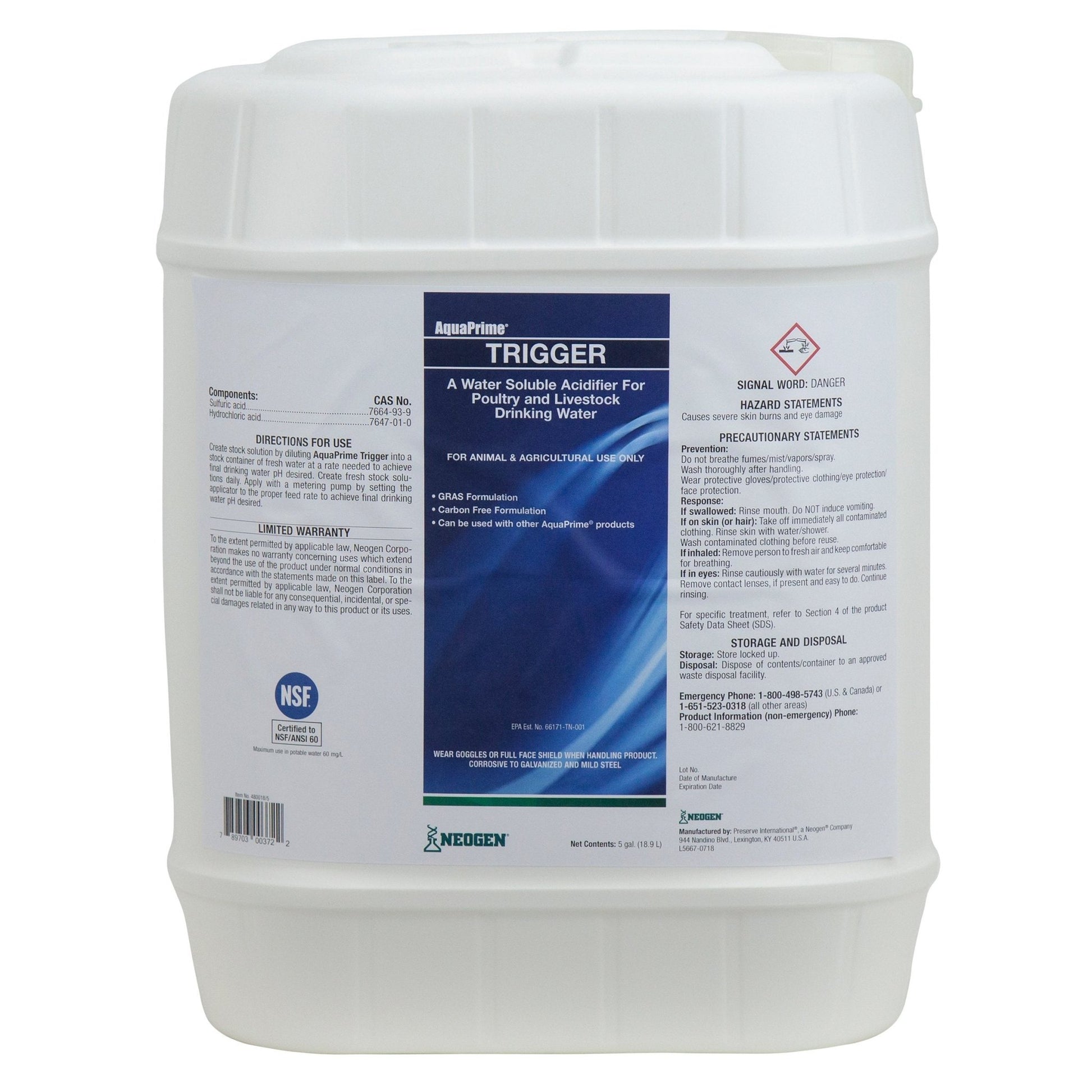 AquaPrime® Trigger - 5 Gal - QC Supply - 