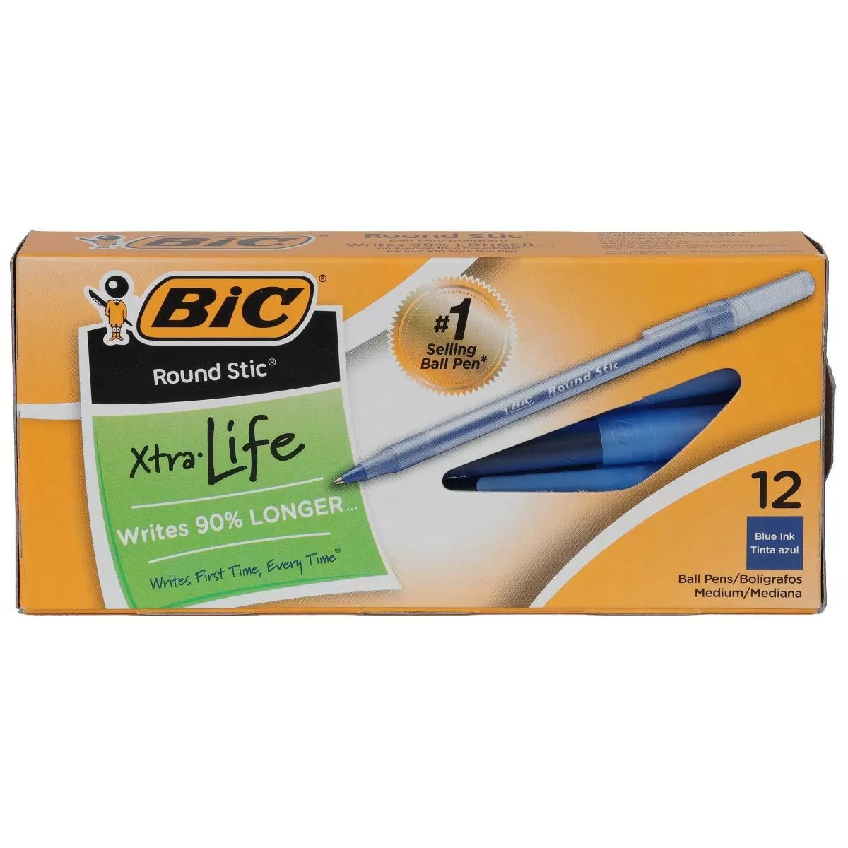 Bic® Round Stic® Ball Pen Blue or Black - QC Supply - 