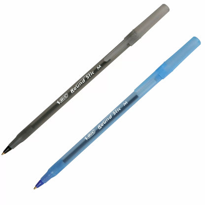 Bic® Round Stic® Ball Pen Blue or Black - QC Supply - 