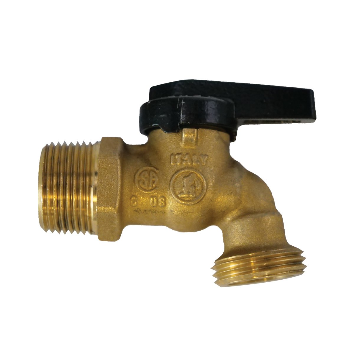 Brass Ball Valve - Compact 3/4" MPT x 3/4" MGHT - QC Supply - 