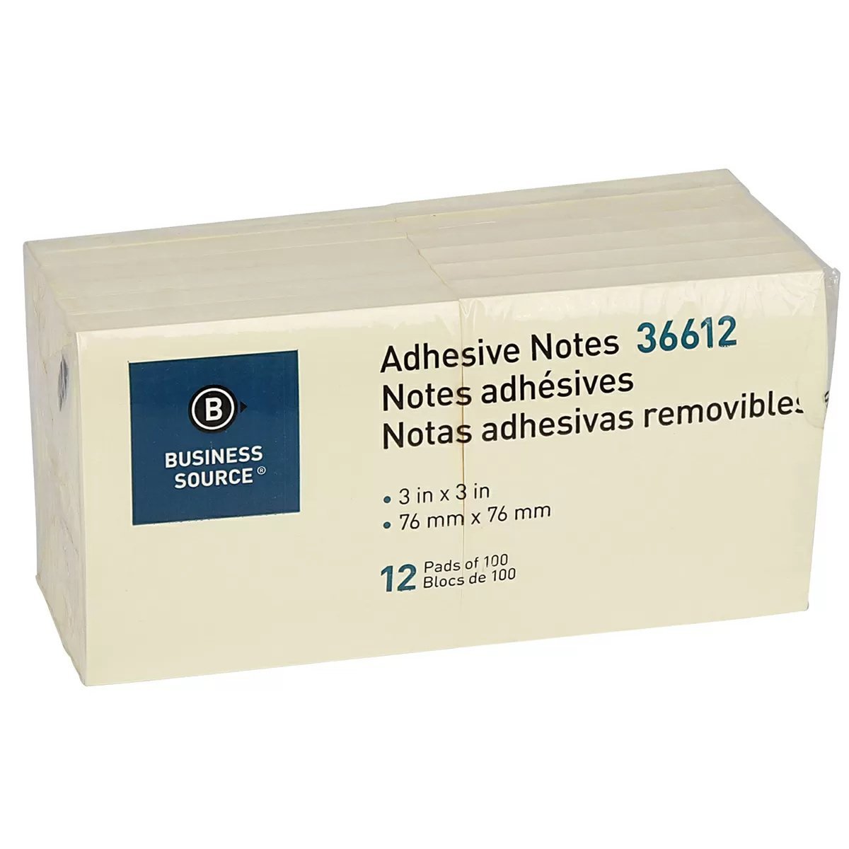 Business Source® Adhesive Notes - 12 Pads - QC Supply - 