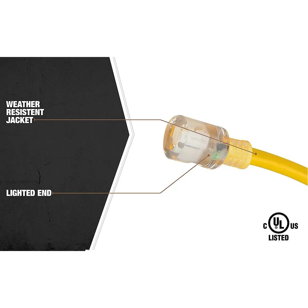 Coleman Cable10/3 SJTW Yellow Vinyl Outdoor Extension Cord - QC Supply - 