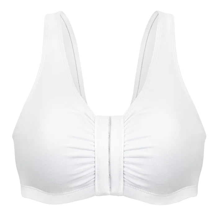 Comfortable Unlined Wireless Cotton Stretch Sports Bra with Front Closure - QC Supply - 