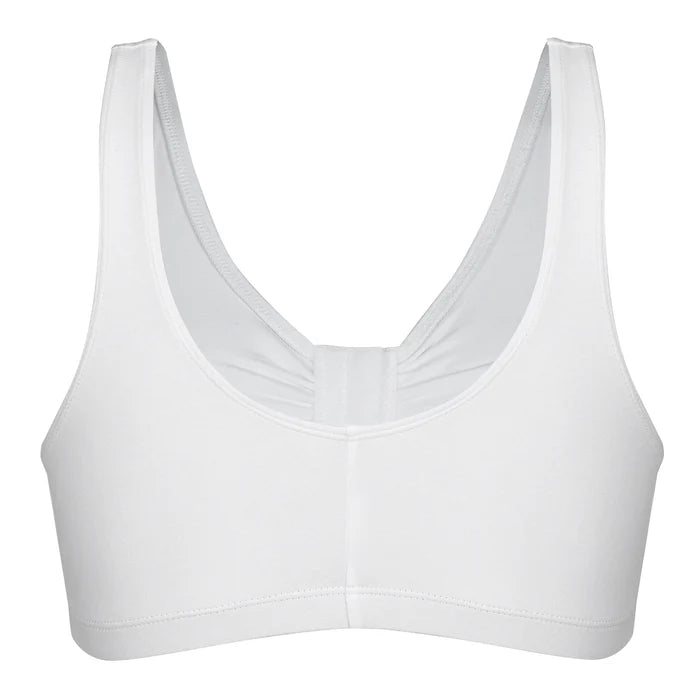 Comfortable Unlined Wireless Cotton Stretch Sports Bra with Front Closure - QC Supply - 