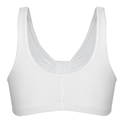 Comfortable Unlined Wireless Cotton Stretch Sports Bra with Front Closure - QC Supply - 