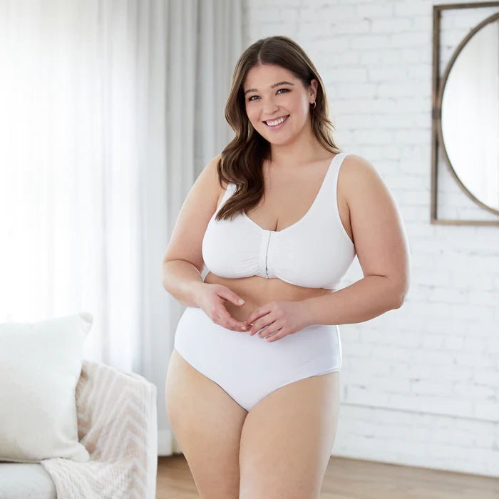 Comfortable Unlined Wireless Cotton Stretch Sports Bra with Front Closure - QC Supply - 