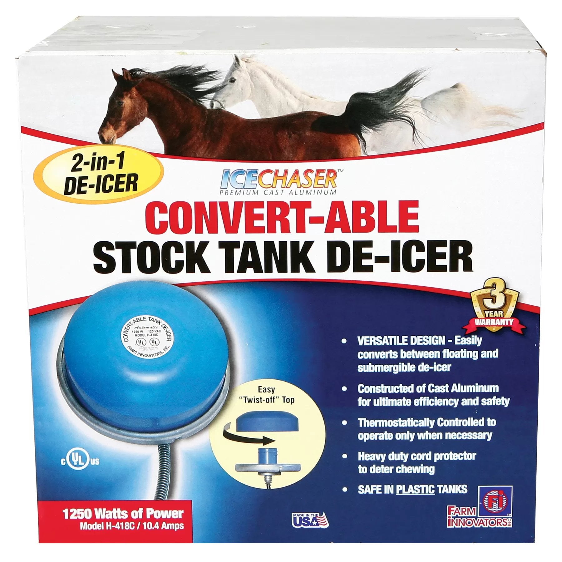 Convert - able Stock Tank De - Icer - 1250 Watt - QC Supply - 