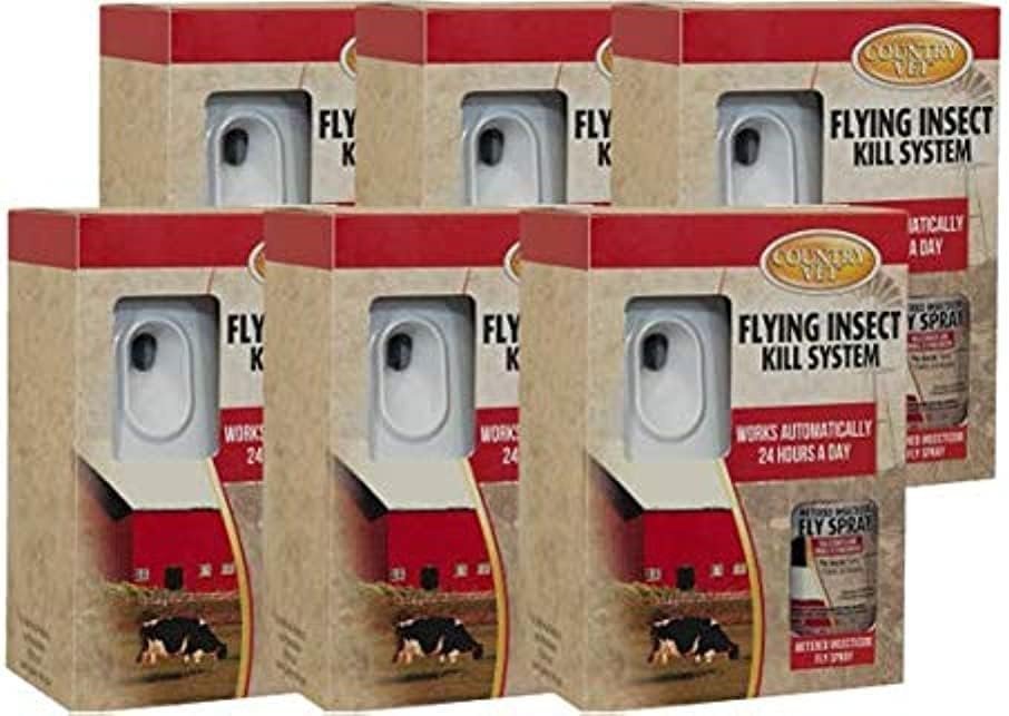 Country Vet Flying Insect Spray Dispenser Kit - 6 Pack - QC Supply -