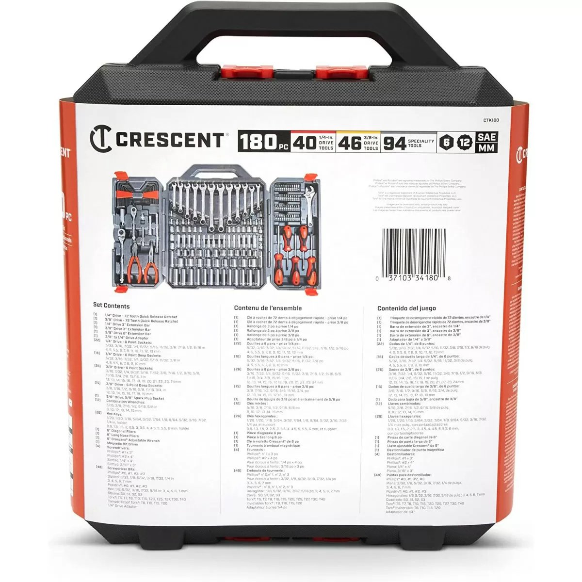 Crescent® SAE/Metric Professional Tool 180 - Piece Set - QC Supply - 