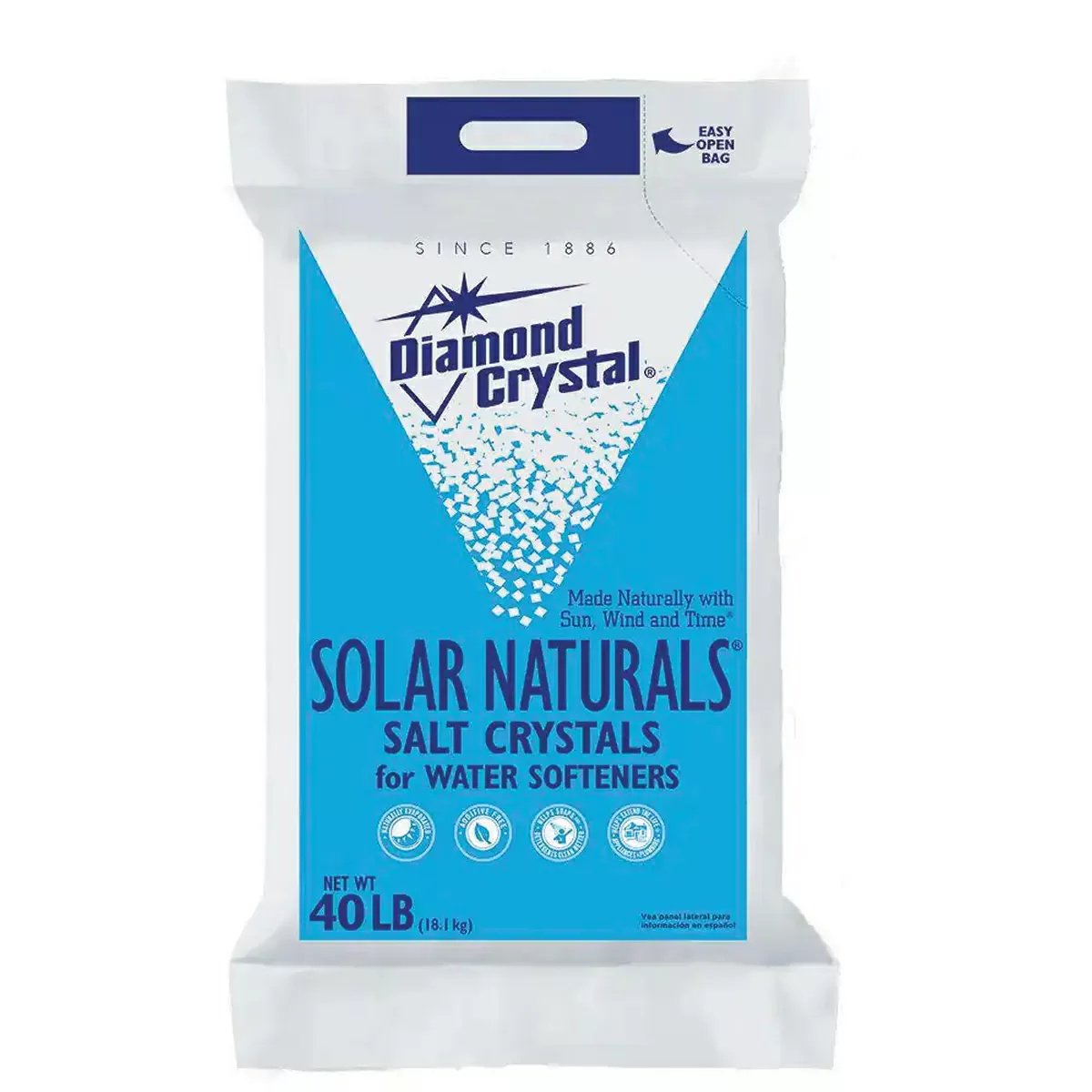 Diamond Crystal® Solar Naturals® Water Softener Salt Crystals - 40 lb Bag - QC Supply - 
