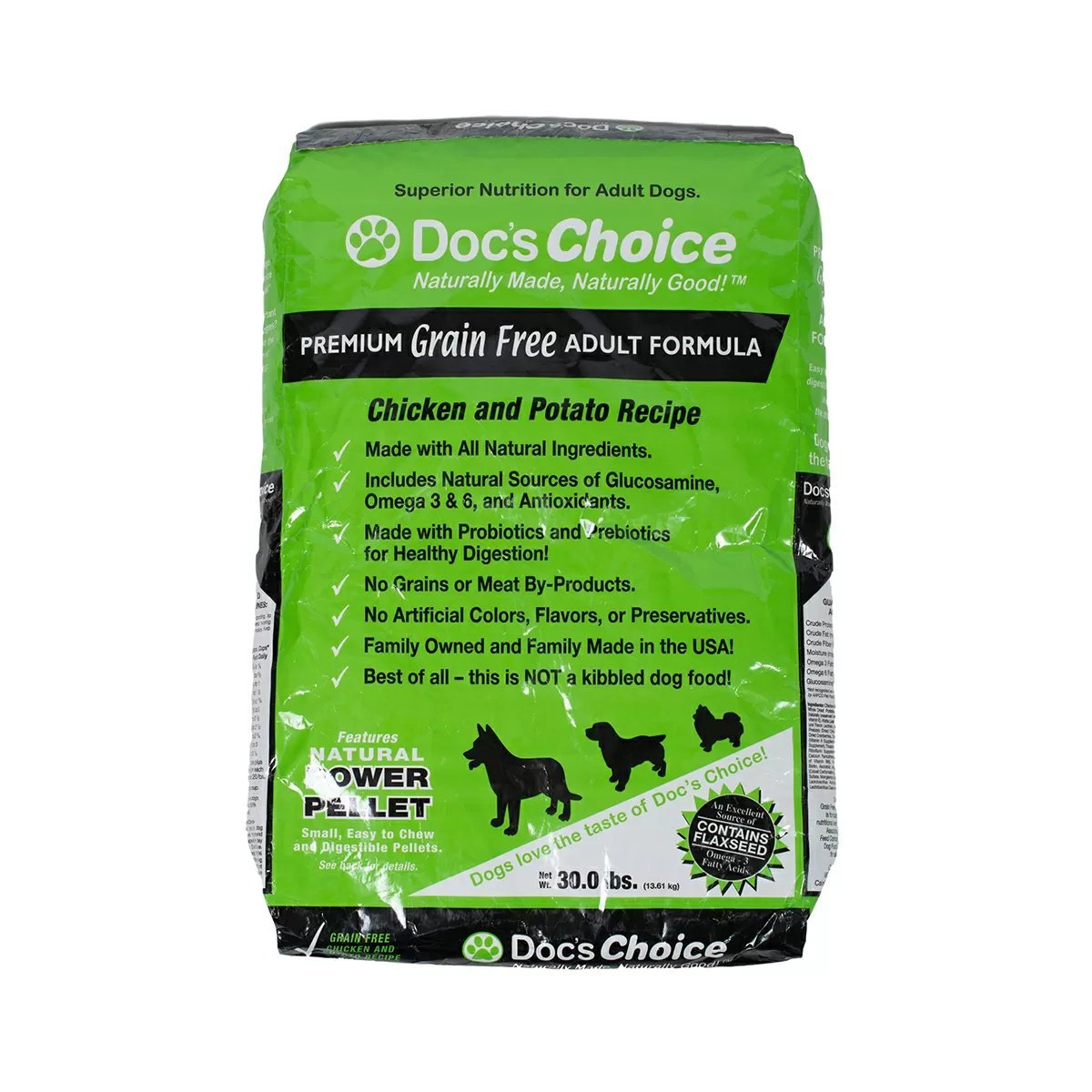 Doc's Choice™ Grain Free Adult Dog Food - 30 lb Bag - QC Supply - 