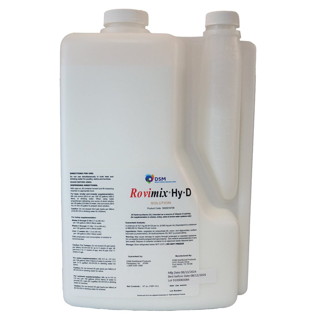 DSM Rovimix Hy-D Solution - 67 oz Bottle – QC Supply