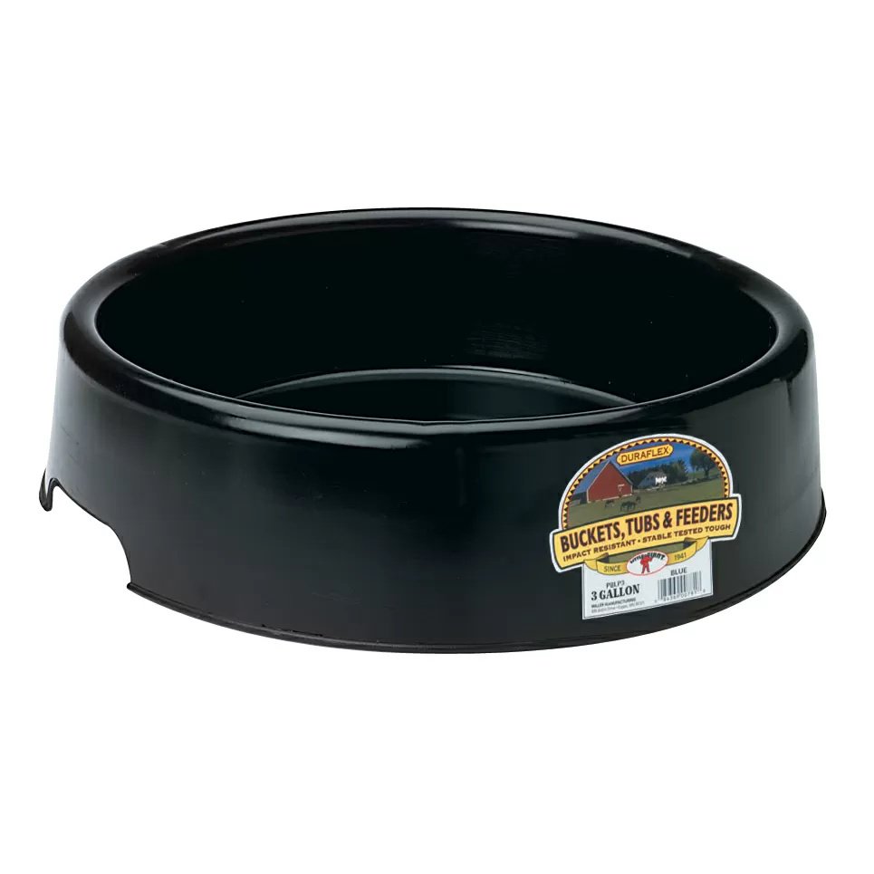 DuraFlex® 3 Gallon Plastic Pan Feeder - QC Supply - 