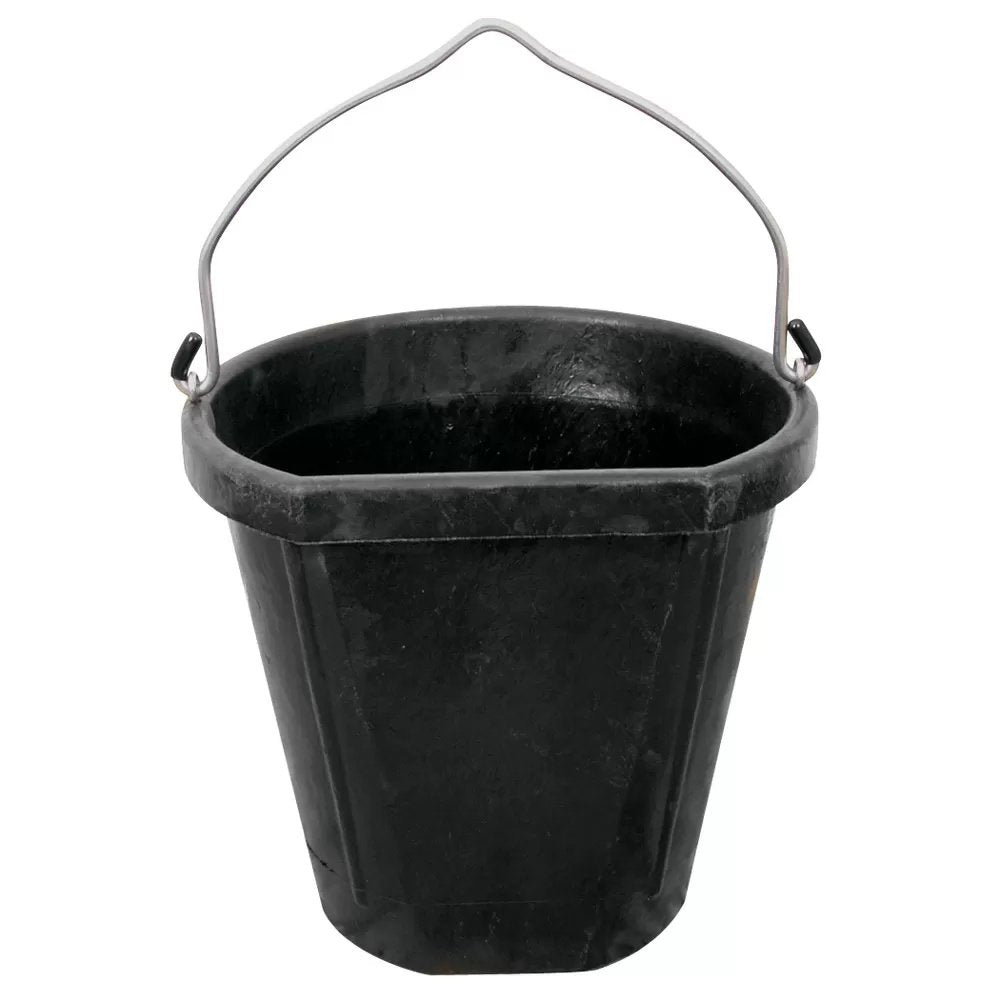 DuraFlex® Flat Back Rubber Bucket - 18 Quart - QC Supply - 