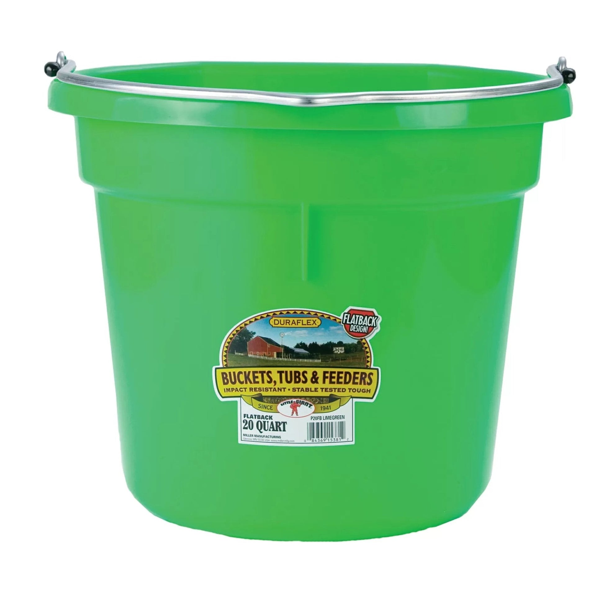 DuraFlex® Plastic Flat Back Bucket - 20 Quart - QC Supply - 