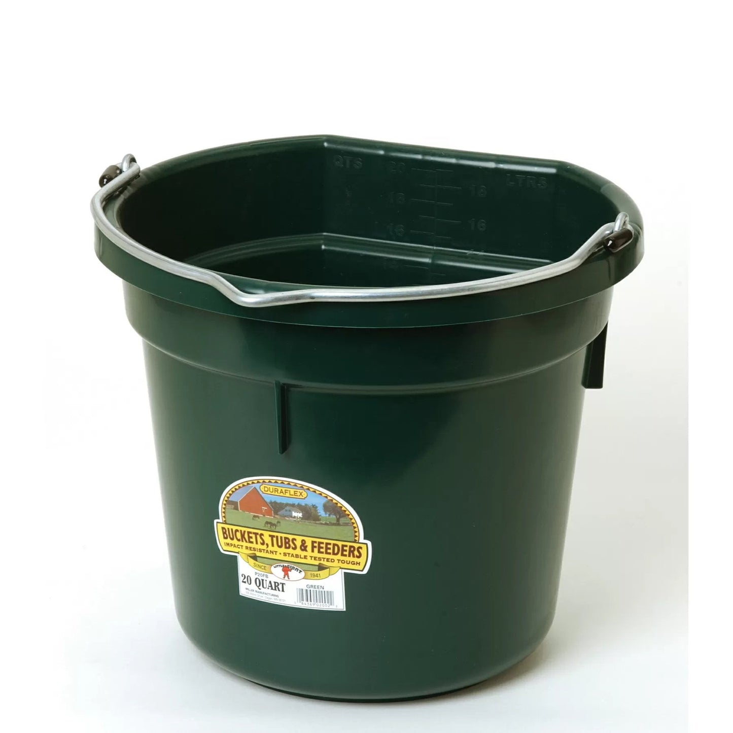 DuraFlex® Plastic Flat Back Bucket - 20 Quart - QC Supply - 