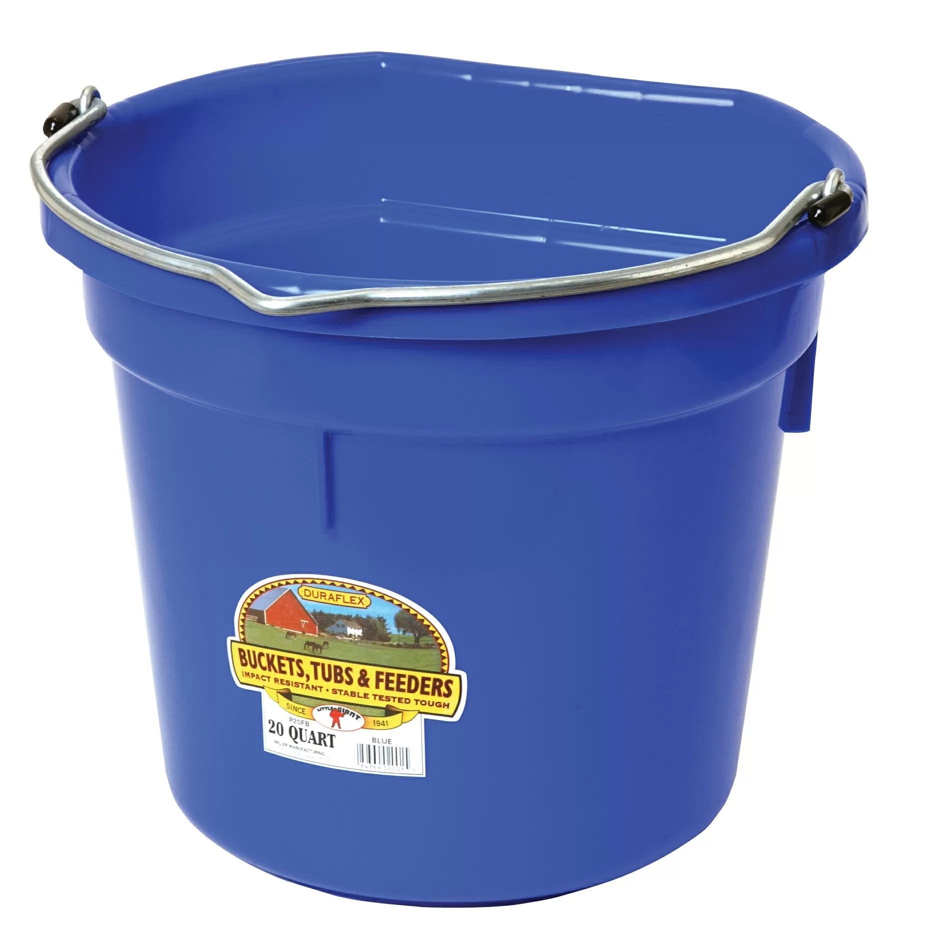 DuraFlex® Plastic Flat Back Bucket - 20 Quart - QC Supply - 