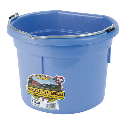 DuraFlex® Plastic Flat Back Bucket - 8 Quart - QC Supply - 