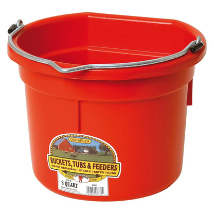 DuraFlex® Plastic Flat Back Bucket - 8 Quart - QC Supply - 