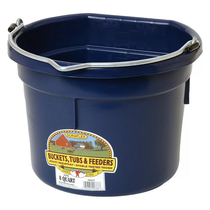 DuraFlex® Plastic Flat Back Bucket - 8 Quart - QC Supply - 