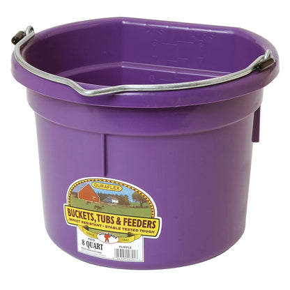 DuraFlex® Plastic Flat Back Bucket - 8 Quart - QC Supply - 