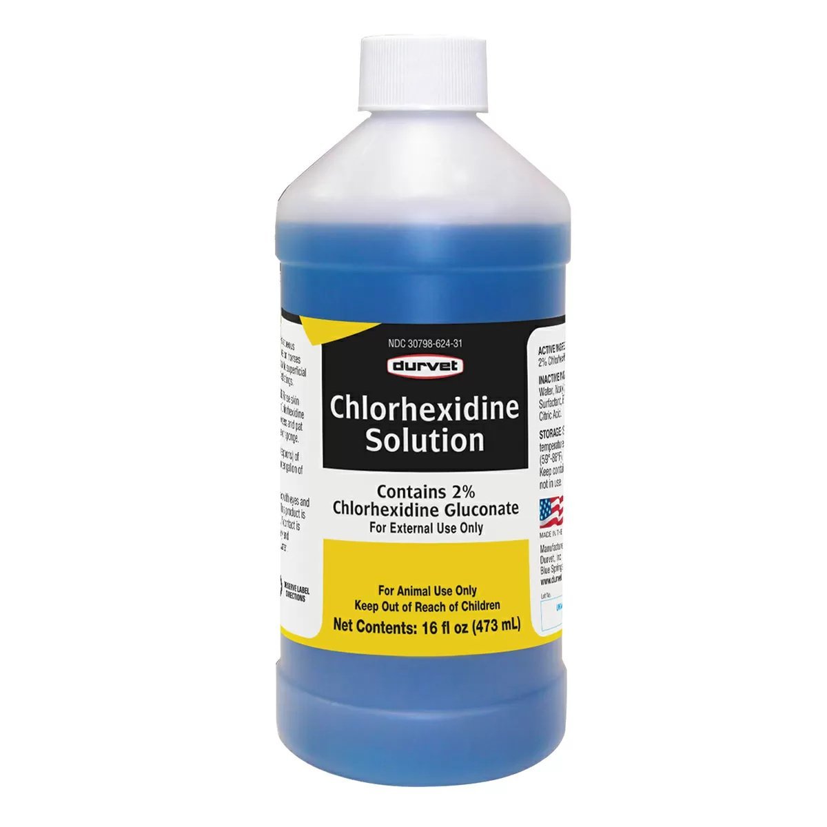 Durvet Chlorhexidine Solution 2% - 16 oz. - QC Supply - 