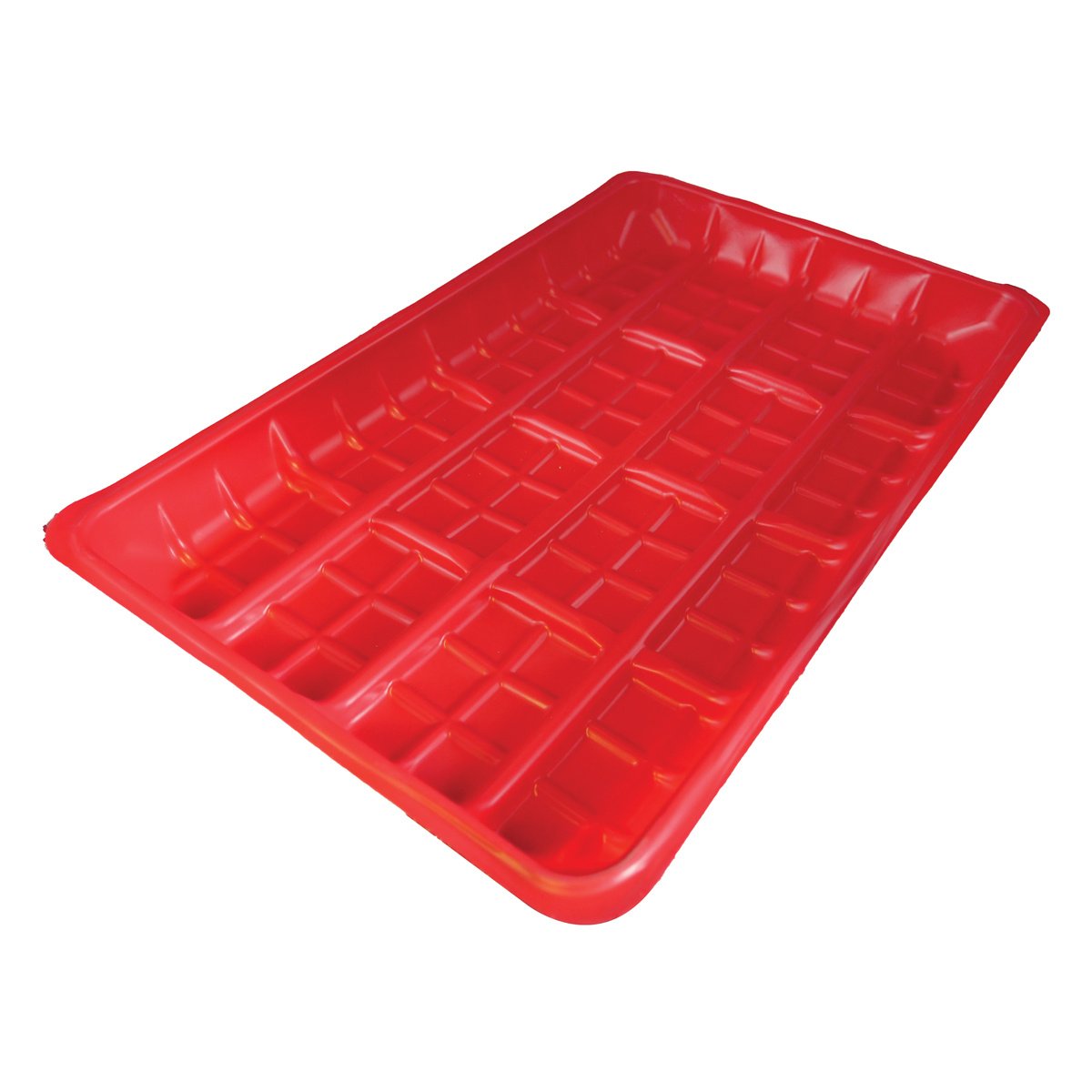 East Iowa Plastics Pakster™ Red Rectangular Chick Feed Trays - QC Supply - 
