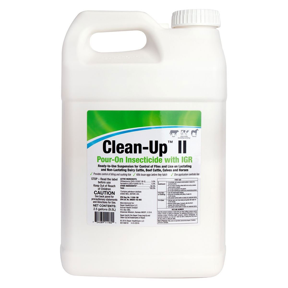 Elanco Labels Elanco™ Clean-Up™ II Pour-On Insecticide with IGR – QC Supply