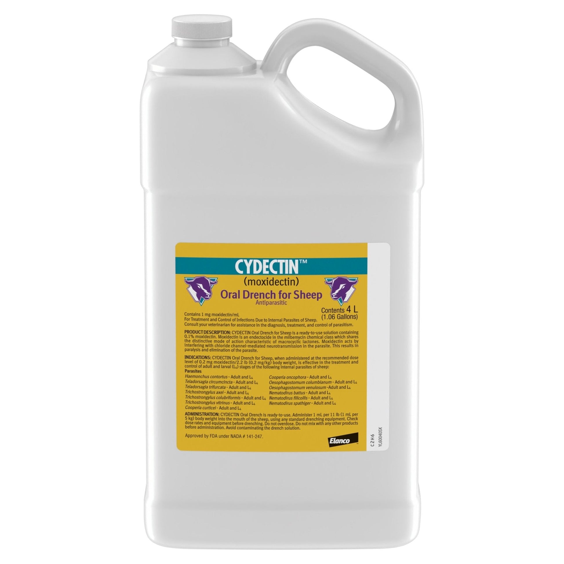 Elanco Cydectin (Moxidectin) Oral Drench for Sheep | 4L Dewormer - QC Supply - 