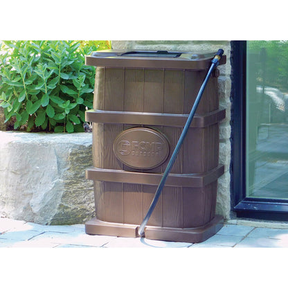 FCMP Outdoor Wood Grain Rain Barrel - 45 Gal. - QC Supply - 