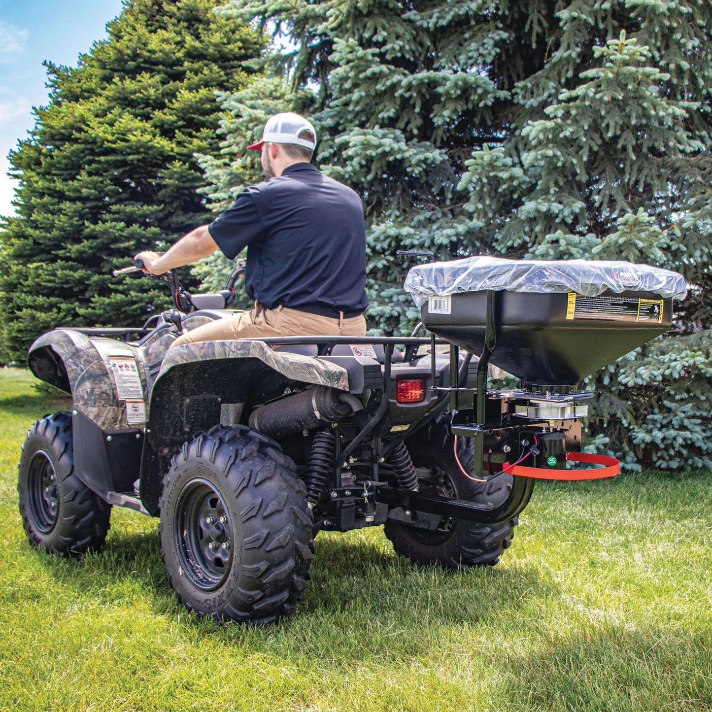 FIMCO 2.2 CU FT ATV - UTV Dry Material Spreader with Cover - QC Supply - 